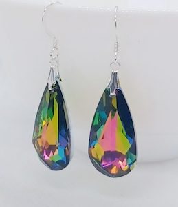 Beautiful Multi Colour Medium Vitrial Swarovski Teardrop Earrings – Wendi Lind…