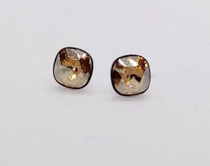 Gorgeous Golden Shadow Swarovski Cushion Stud Earrings – Wendi Lindsay Jewellery