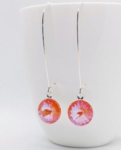 Long Lever Orange Glow Swarovski Earrings, Stunning – Wendi Lindsay Jewellery