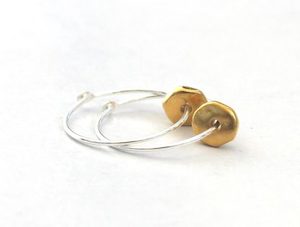 Sterling Hoops with Beaten Gold Disc Earrings – Wendi Lindsay Jewellery