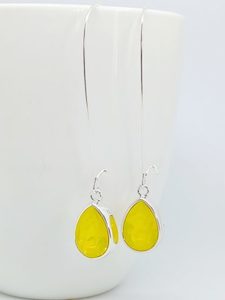 Bright Yellow Opal Swarovski Crystal Teardrop Long Earrings – Wendi Lindsay Jewellery