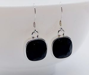 Jet Black 10mm Swarovski Crystal Cushion Earrings – Wendi Lindsay Jewellery