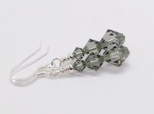 Black Diamond Grey 3 Bicone Swarovski Crystal Earrings – Wendi Lindsay Jewellery