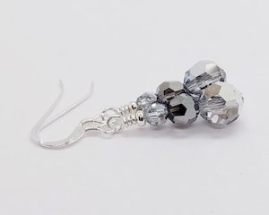 Metallic Grey 3 Round Swarovski Crystal Earrings – Wendi Lindsay Jewellery