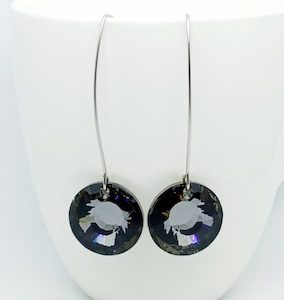 Long Length Large Silver Night Swarovski Crystal Earrings – Wendi Lindsay Jewellery