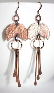 Beautiful - Copper Half Moon and Dangle Handmade Earrings – Wendi Lindsay Jewellery