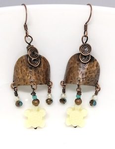 Turtles - Cute Cream Turtles and Copper Handmade Earrings – Wendi Lindsay Jewellery