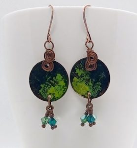 Black/Green and Copper Handmade Earrings – Wendi Lindsay Jewellery