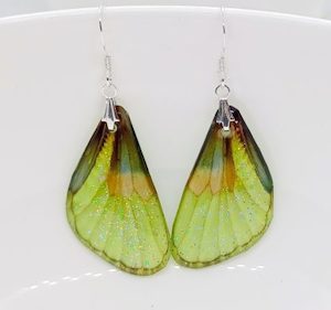 Lime Green Glitter Butterfly Wings, Stunning Handmade Earrings – Wendi Lindsay Jewellery