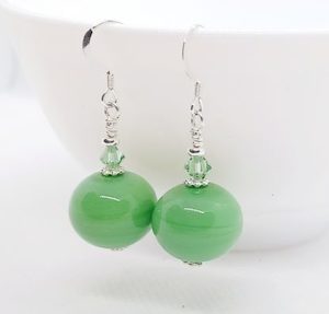 Grass Green Hollow Glass Handmade Earrings – Wendi Lindsay Jewellery