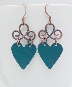 Green Heart Copper Handmade Earrings – Wendi Lindsay Jewellery