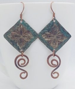 Green and Brown Copper Handmade Earrings – Wendi Lindsay Jewellery