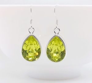 Citrus Green Swarovski Crystal Teardrop Earrings – Wendi Lindsay Jewellery