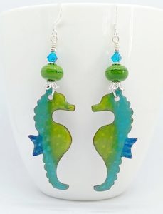 Gorgeous Green Seahorse Handmade Enamel Earrings – Wendi Lindsay Jewellery