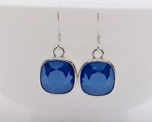 Opaque Dark Blue 10mm Swarovski Crystal Cushion Earrings – Wendi Lindsay Jewellery