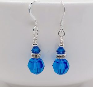 Capri Blue Round Swarovski Crystal Earrings – Wendi Lindsay Jewellery