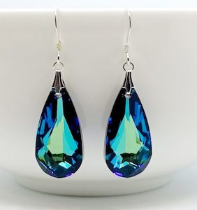 Beautiful Bermuda Blue Swarovski Teardrop Earrings – Wendi Lindsay Jewellery