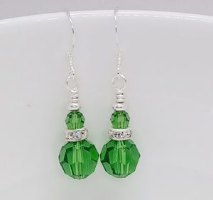 Fern Green Round Swarovski Crystal Earrings – Wendi Lindsay Jewellery