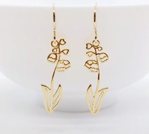 Shiny Gold Lily of the Valley Earrings – Wendi Lindsay Jewellery