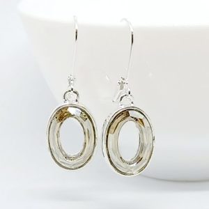 Golden Shadow Swarovski Crystal Oval Silver Earrings – Wendi Lindsay Jewellery