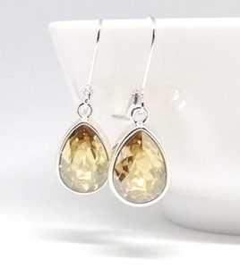 Golden Shadow Swarovski Crystal Teardrop Earrings – Wendi Lindsay Jewellery