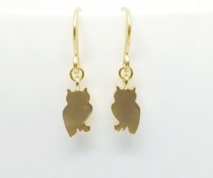 Sweet Golden Wee Owl Earrings, So cute – Wendi Lindsay Jewellery