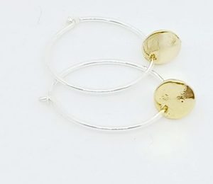 Sterling Hoops with Beaten Gold Disc Earrings – Wendi Lindsay Jewellery