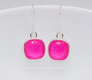 Neon Pink 10mm Bling Crystal Cushion Earrings – Wendi Lindsay Jewellery