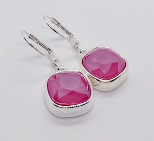 Peony Pink 12mm Swarovski Cushion Lever Back Earrings – Wendi Lindsay Jewellery