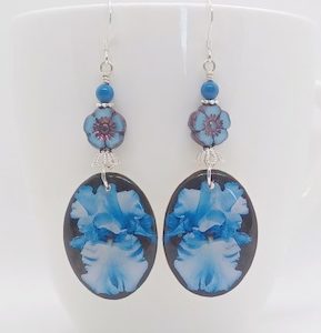 Blue Iris Handmade Resin Earrings – Wendi Lindsay Jewellery