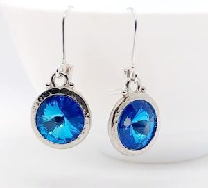 Royal Blue Delite 12mm Swarovski Round Lever Back Earrings – Wendi Lindsay Jewellery