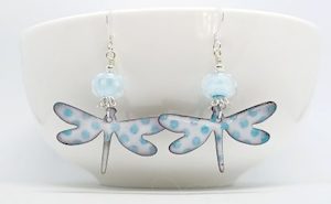 Delightful Blue Dragonfly Handmade Enamel Earrings – Wendi Lindsay Jewellery