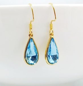 Amazing Aquamarine Blue Swarovski Teardrop Earrings – Wendi Lindsay Jewellery