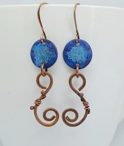 Amazing - Blue and Copper Handmade Disc Earrings – Wendi Lindsay Jewellery