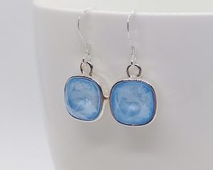 Sky Blue Swarovski Crystal Cushion Earrings – Wendi Lindsay Jewellery