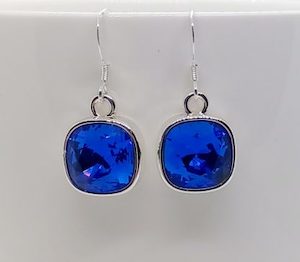 Majestic Blue Swarovski Crystal Cushion Earrings – Wendi Lindsay Jewellery