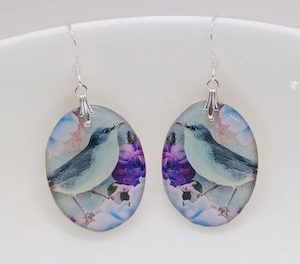 Sweet Bird Oval Handmade Resin Earrings – Wendi Lindsay Jewellery