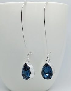 Montana Blue Swarovski Crystal Teardrop Long Earrings – Wendi Lindsay Jewellery