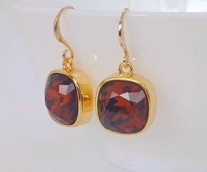 Golden Smoked Topaz Swarovski 12mm Cushion Earrings – Wendi Lindsay Jewellery