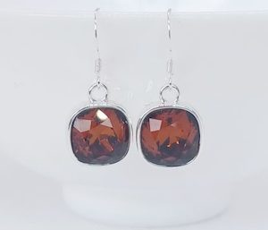 Smoked Topaz Swarovski Crystal Cushion Earrings – Wendi Lindsay Jewellery