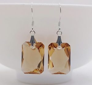 Colorado Topaz Swarovski Emerald Cut Rectangle Earrings – Wendi Lindsay Jewellery