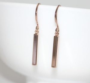 Gorgeous Shiny Rose Gold Stick Earrings – Wendi Lindsay Jewellery