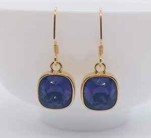 Golden Purple Velvet 10mm Swarovski Cushion Earrings – Wendi Lindsay Jewellery