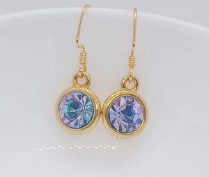 Cute Wee Light Vitrail Purple 8mm Swarovski Earrings – Wendi Lindsay Jewellery