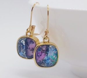 Tanzanite Luminesse 12mm Bling Cushion Lever Back Earrings – Wendi Lindsay Jewellery