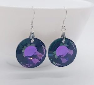 Spectacular Heliotrope Round Sun Swarovski Crystal Earrings – Wendi Lindsay Jewellery