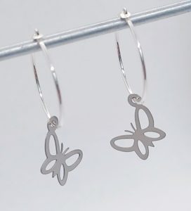 Small Sterling Hoops with Sterling Silver Butterfly Earrings – Wendi Lindsay Jewellery