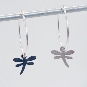 Small Sterling Hoops with Sterling Silver Dragonfly Earrings – Wendi Lindsay Jewellery