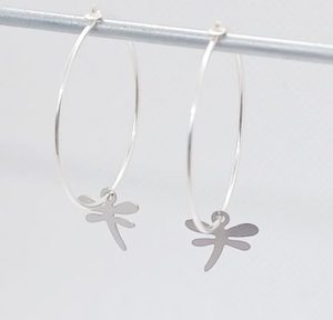 Sterling Hoops with Sterling Silver Dragonfly Earrings – Wendi Lindsay Jewellery