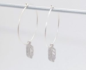 Large Sterling Hoops with Feather Earrings – Wendi Lindsay Jewellery